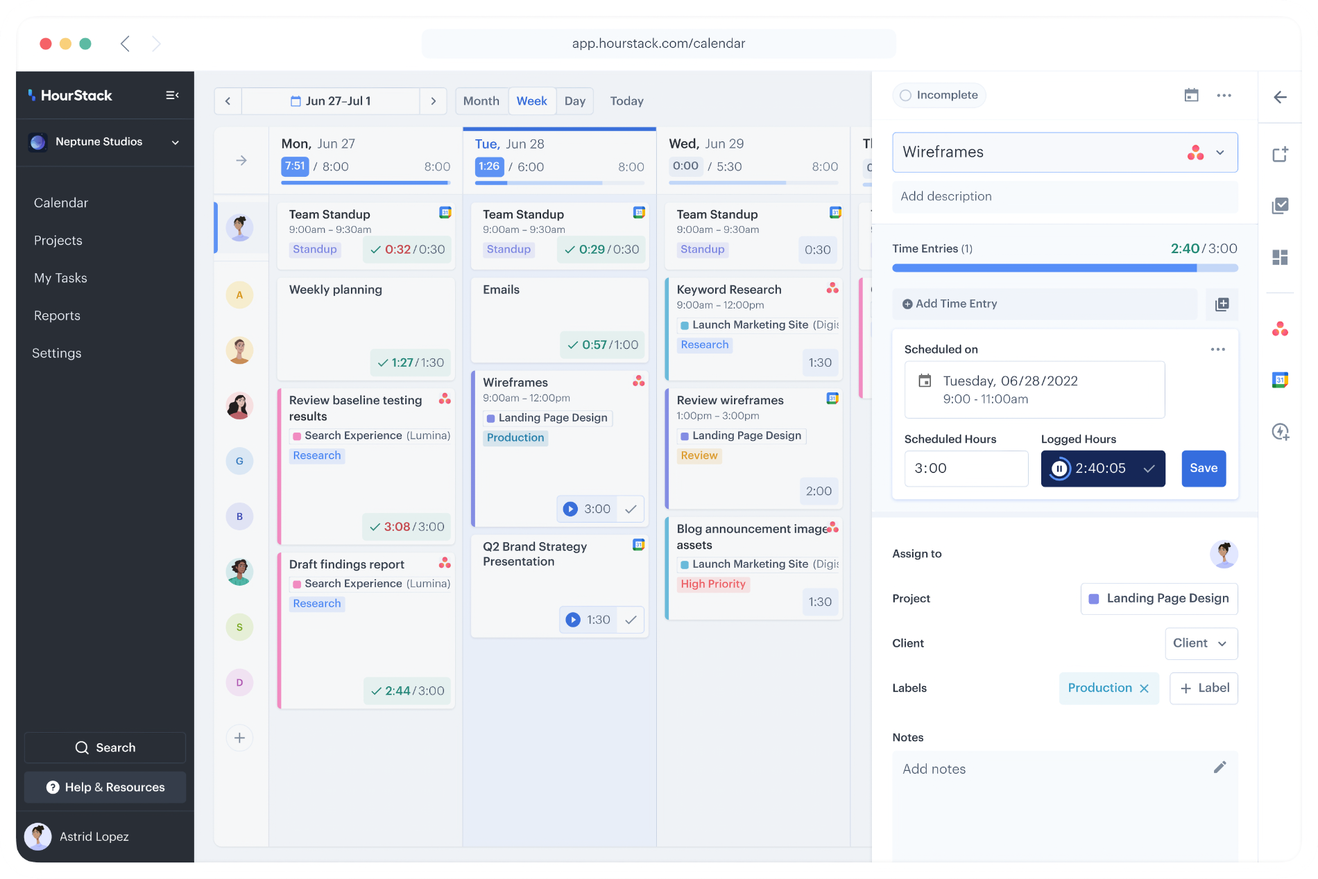 HourStack helps your team organize client projects