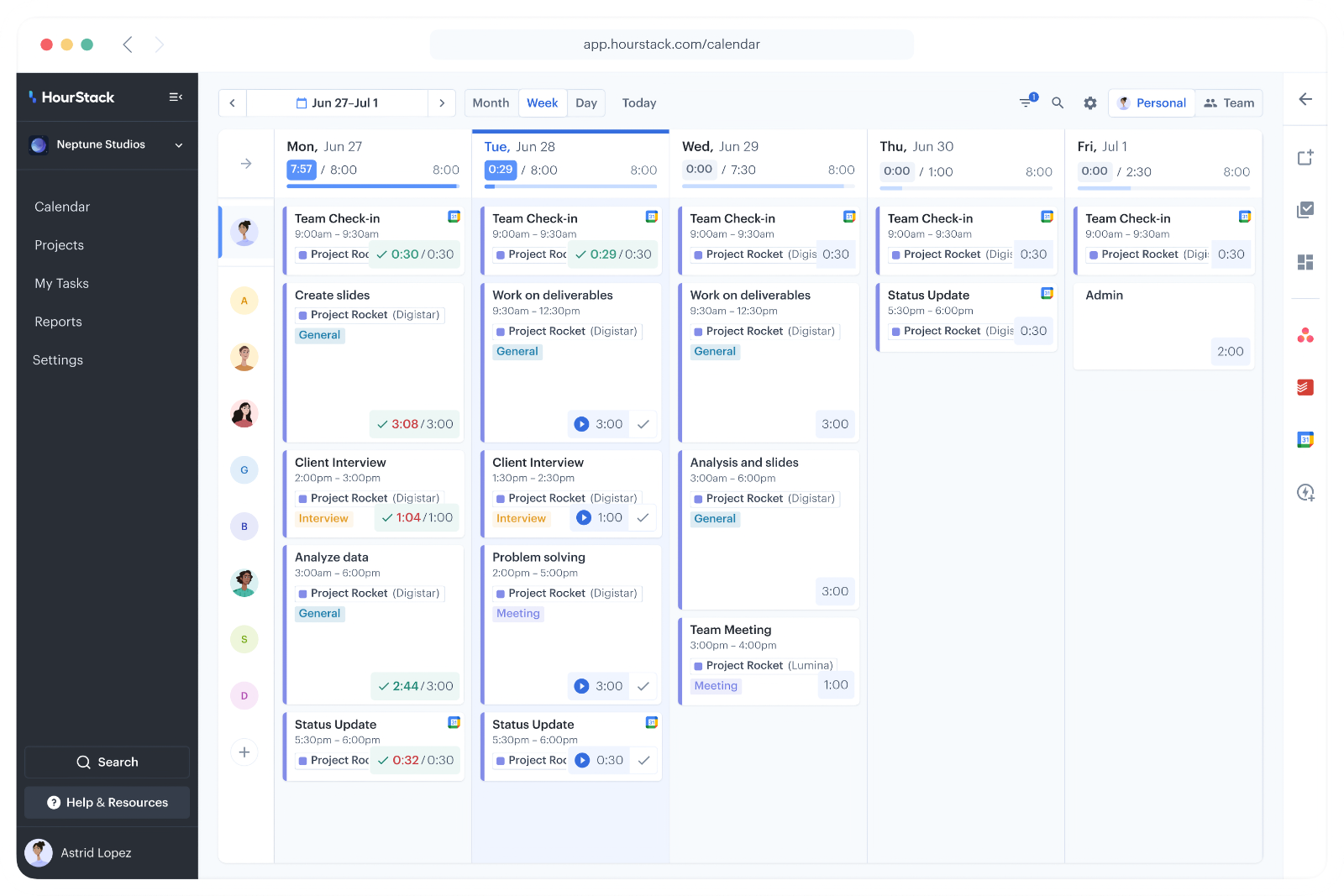 HourStack helps you organize client projects