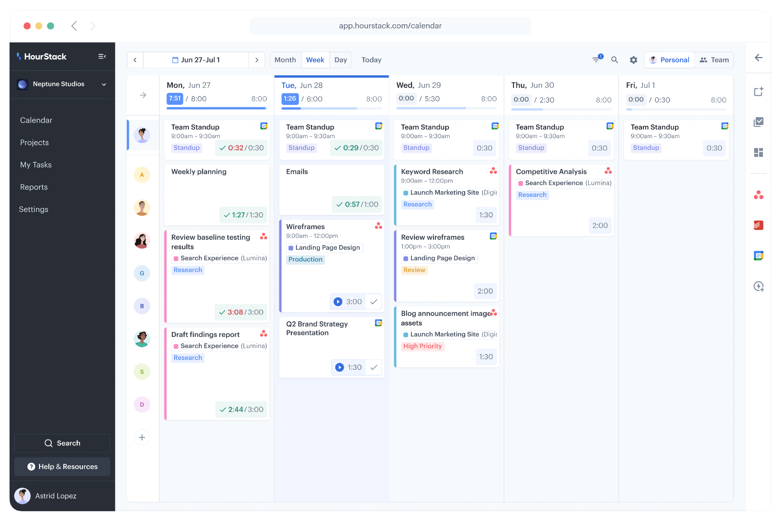 HourStack helps you organize client projects
